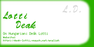 lotti deak business card